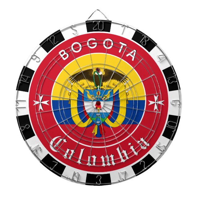 Colombia Dartboard, Colombian Flag darts / game Dartboard (Front)
