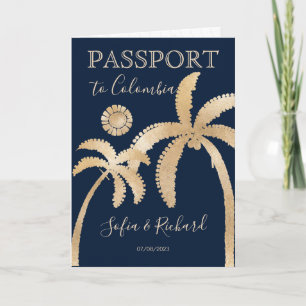 Colombia Destination Wedding Passport QR Code Invitation