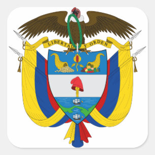 colombia emblem square sticker