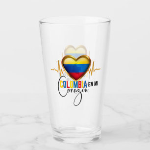 Colombia en mi Corazon Colombian Pride  Glass