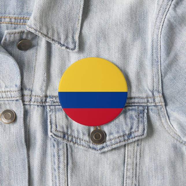 Colombia flag 3 inch round button (In Situ)
