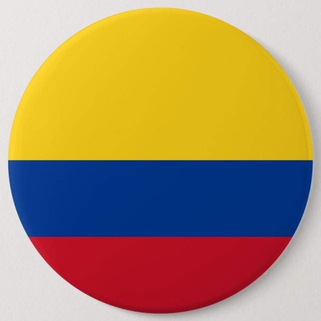 Colombia Flag 6 Inch Round Button (Front)