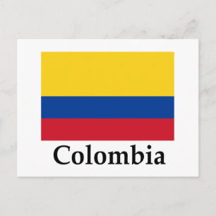 Colombia Flag And Name Postcard