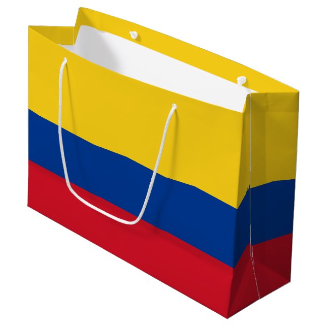 Colombia flag - Bandera De Colombia Large Gift Bag (Front Angled)