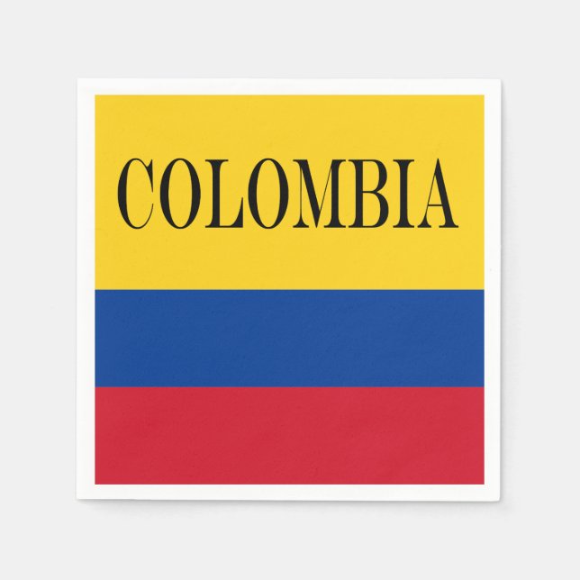 Colombia flag - Bandera De Colombia Napkin (Front)