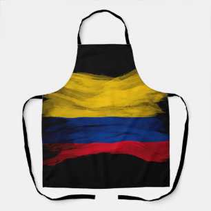 Colombia flag brush stroke, national flag apron