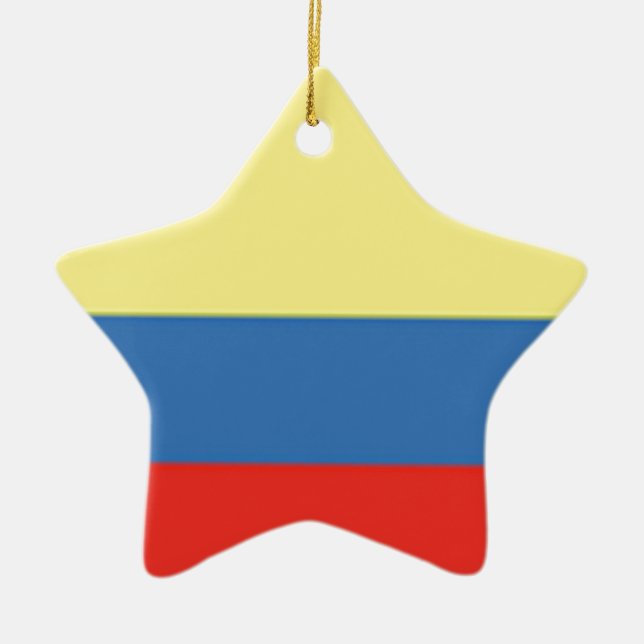 Colombia Flag Ceramic Ornament (Front)