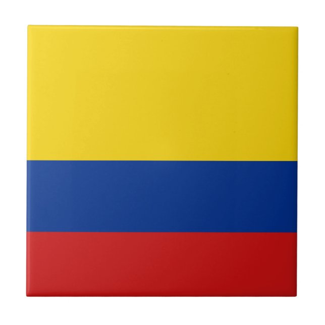 Colombia Flag Ceramic Tile (Front)