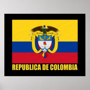 Colombia Flag & COA Poster