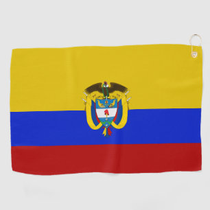 Colombia flag-coat of arms  golf towel