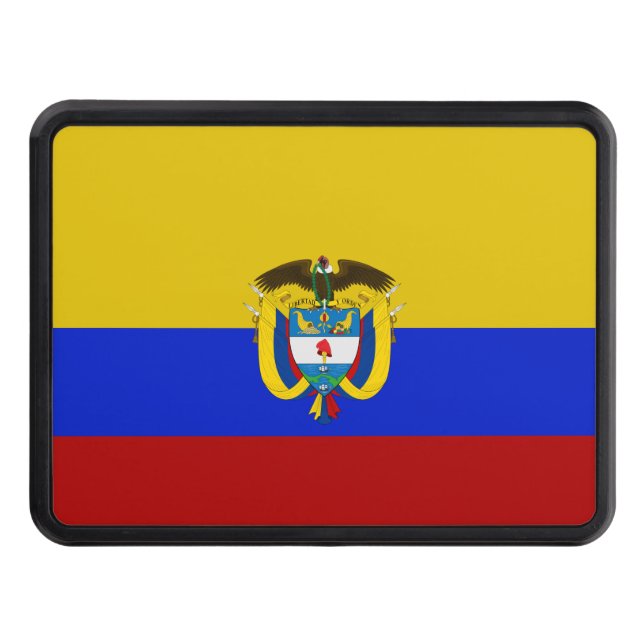Colombia flag-coat of arms    trailer hitch cover (Front)