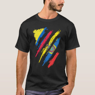 Colombia Flag Ecuador Grown Patriot Country Stripe T-Shirt