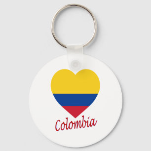 Colombia Flag Heart Keychain