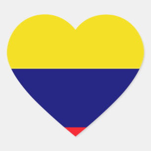 Colombia flag heart sticker