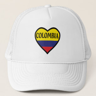 Colombia Flag Heart Trucker Hat