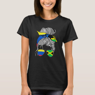 Colombia Flag Jamaica Grown Women Girl Country Pre T-Shirt