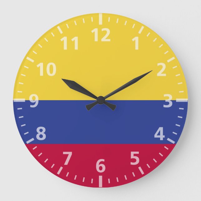 Colombia Flag Large Clock (Front)