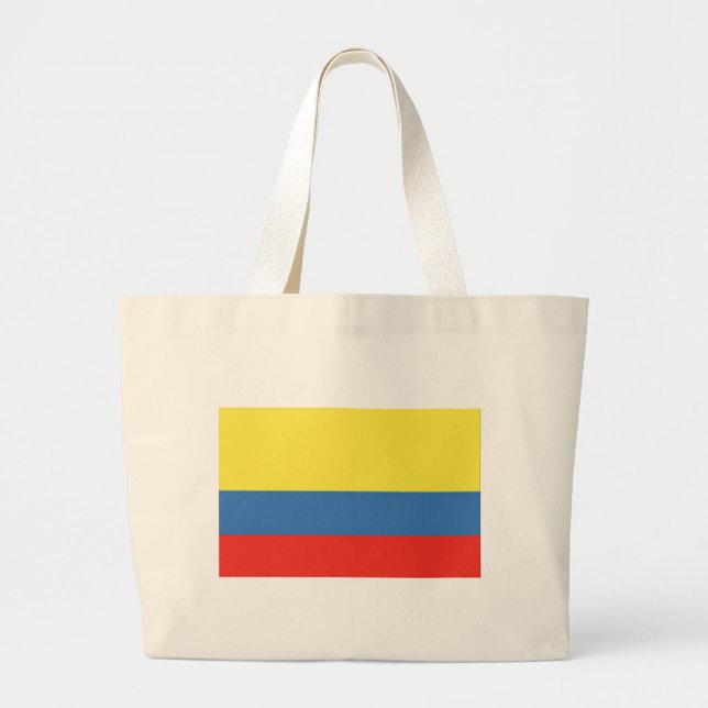 Colombia Flag Large Tote Bag (Front)