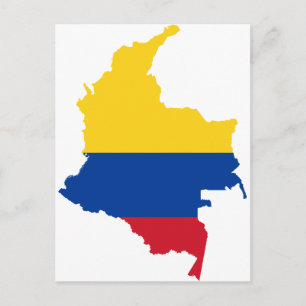 Colombia Flag map CO Postcard