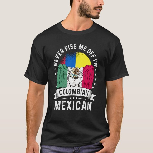 Colombia Flag Mexico Grown  Humor Citizen Pride T-Shirt (Front)