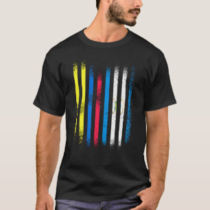 Colombia Flag Nicaragua Grown Country Flags Stripe T-Shirt