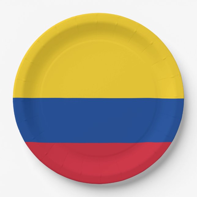Colombia Flag Paper Plate (Front)