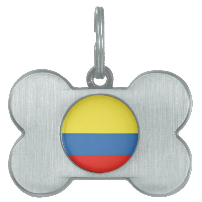 Colombia Flag Pet ID Tag (Front)