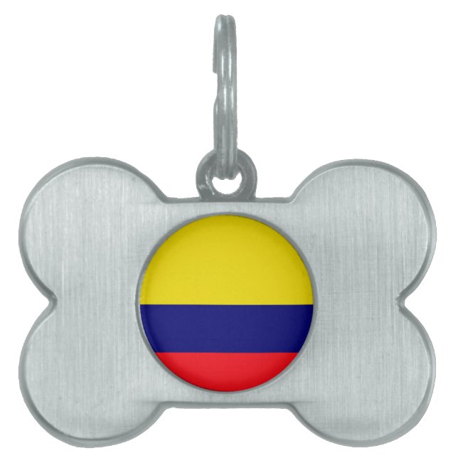 Colombia flag pet name tag (Front)