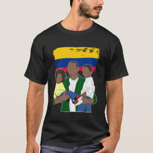 Colombia Flag Proud Colombian Father Son Fathers D T-Shirt