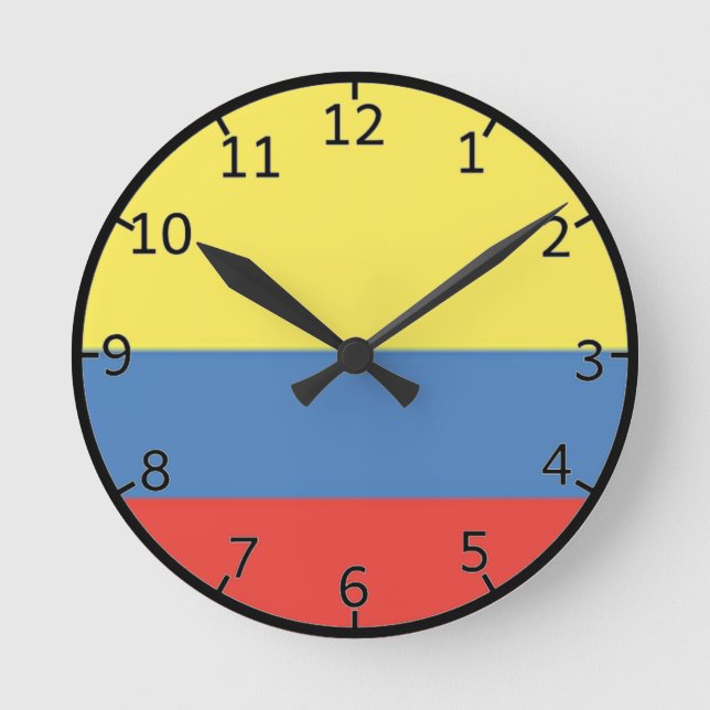 Colombia Flag Round Clock (Front)