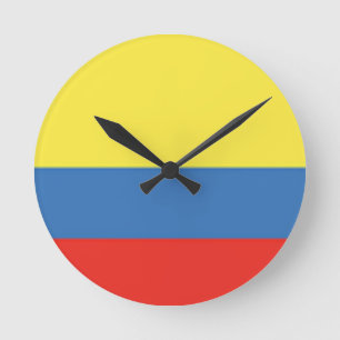 Colombia Flag Round Clock