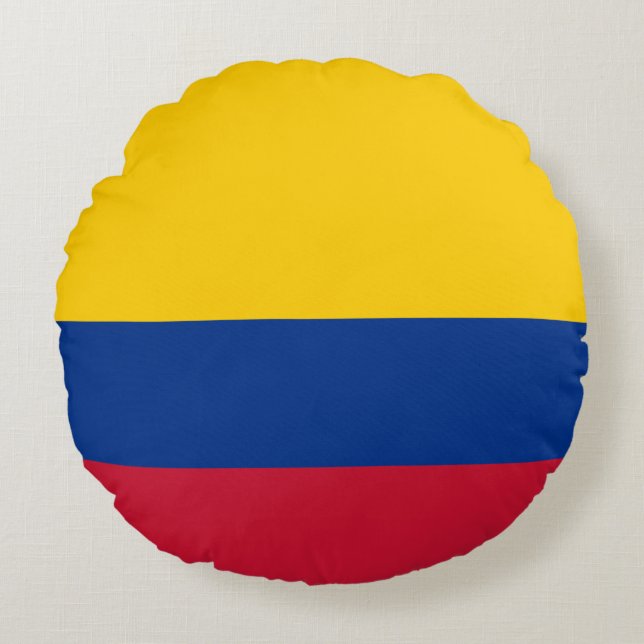 Colombia Flag Round Pillow (Front)