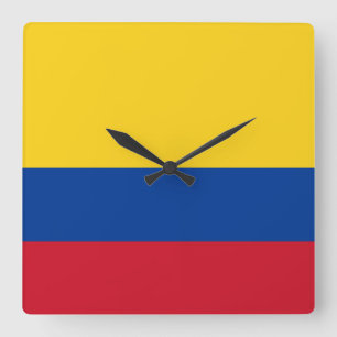 Colombia Flag Square Wall Clock