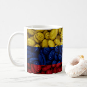 Colombia flag with coffee mug