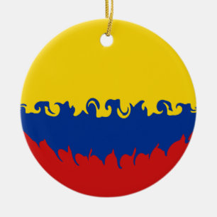 Colombia Gnarly Flag Ceramic Ornament