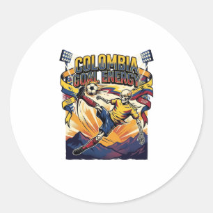 Colombia Goal Energy Skeleton Striker Nations Crea Classic Round Sticker