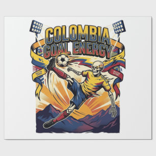 Colombia Goal Energy Skeleton Striker Nations Crea Wrapping Paper