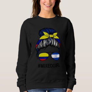 Colombia Honduras Flag Colombian Honduran Messy Bu Sweatshirt