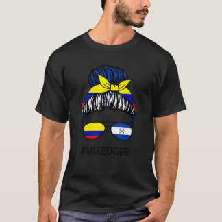 Colombia Honduras Flag Colombian Honduran Messy Bu T-Shirt