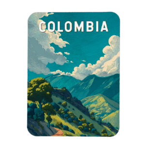 Colombia Illustration Travel Art Vintage Magnet