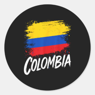 Colombia Lover Colombian Flag  Classic Round Sticker