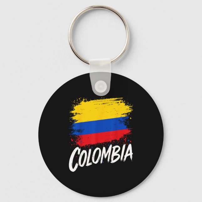 Colombia Lover Colombian Flag  Keychain (Front)