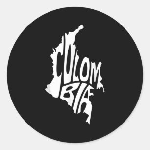 Colombia Map Quote Graphic Colombian Outline  Classic Round Sticker