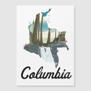 Colombia map travel poster
