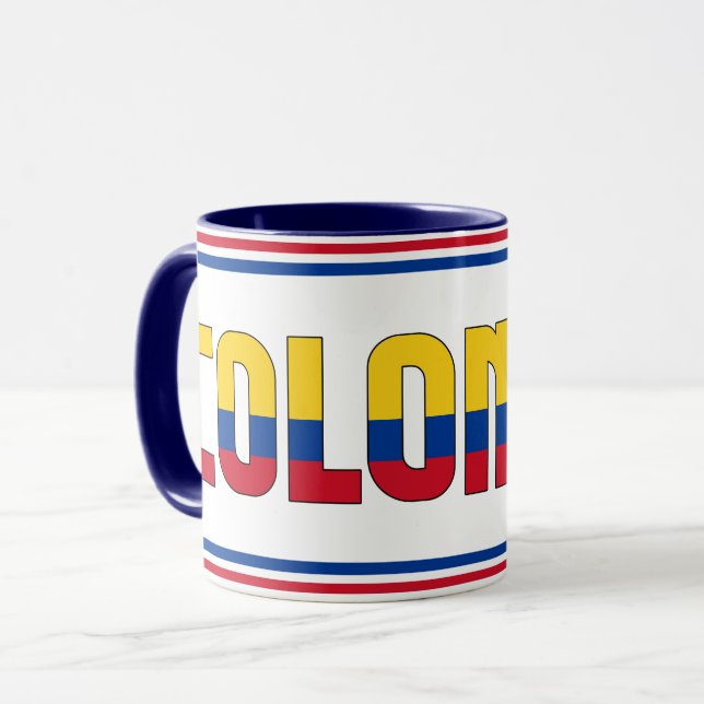 Colombia National Flag Patriotic Coffee Mug (Front Left)
