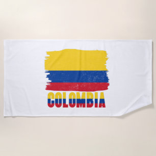 Colombia National Flag Travel Beach Towel