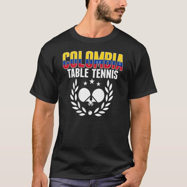 Colombia Ping Pong   Colombian Table Tennis Suppor T-Shirt (Front)
