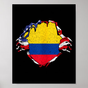 Colombia Pride Flag Colombian National Expat Patri Poster