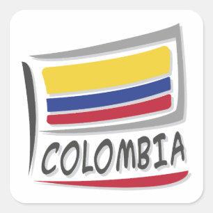 Colombia Pride X Flag Square Sticker