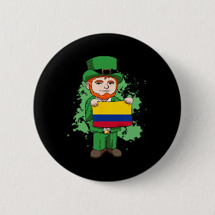 Colombia Proud Colombian Flag St. Patricks Day Lep 2 Inch Round Button
